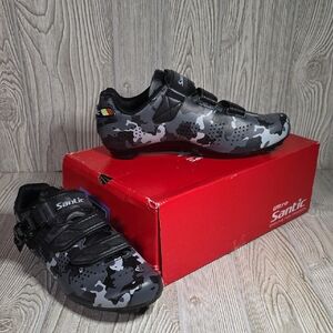 Santic Davee Road Cycling Black Gray Camo Mens Size 8.5 NEW
